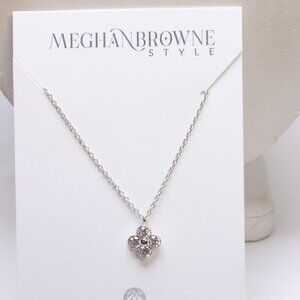 Meghan Browne .925 Sterling Silver Clear Crystal Necklace New